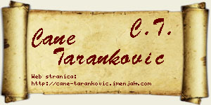 Cane Taranković vizit kartica
